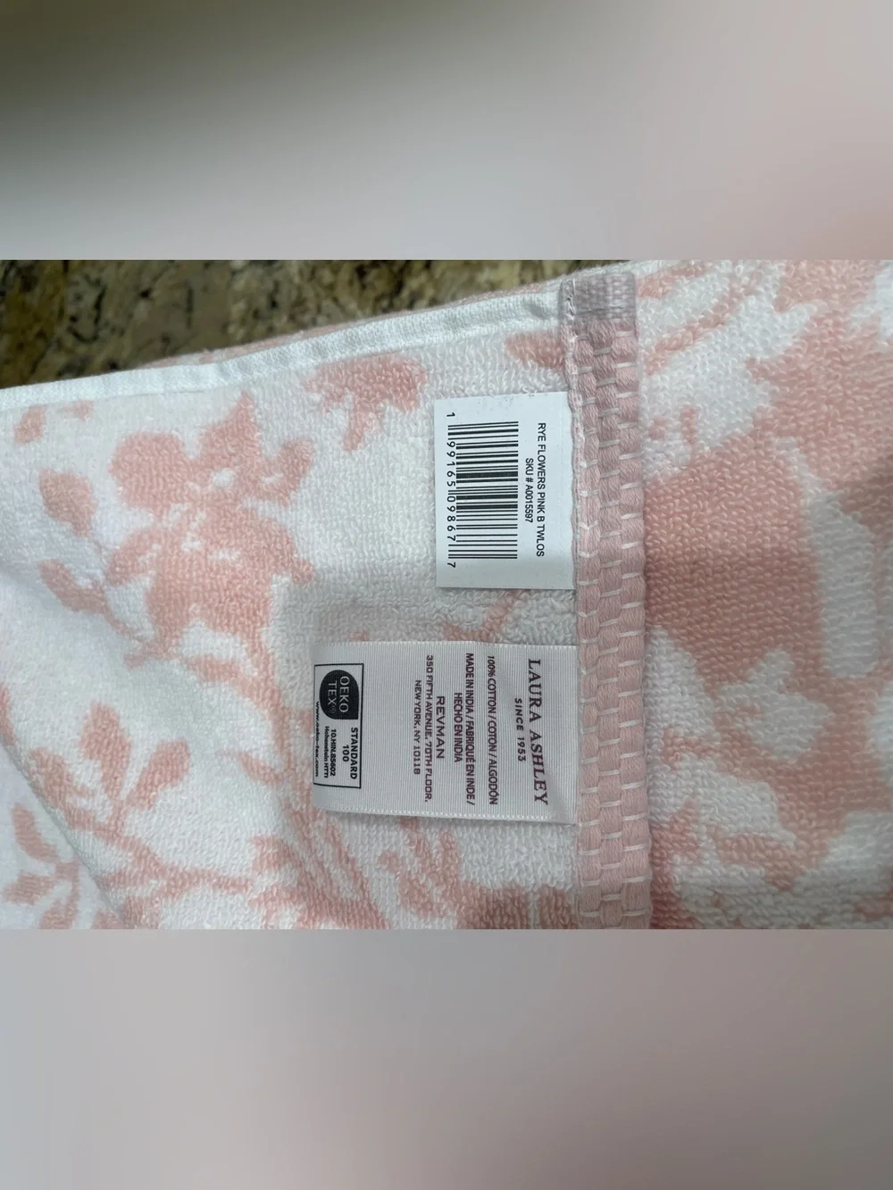 Laura Ashley RYE FLOWERS Reversible Towels Bundle - bath, hand & finger  -NEW!